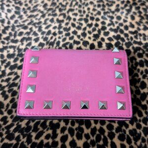 Valentino rockstud mini wallet pink
